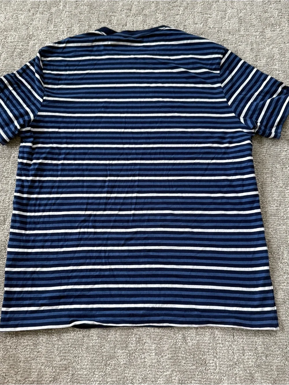 Men's J.Crew Navy and White Stripe Relaxed Fit Crewneck T-Shirt